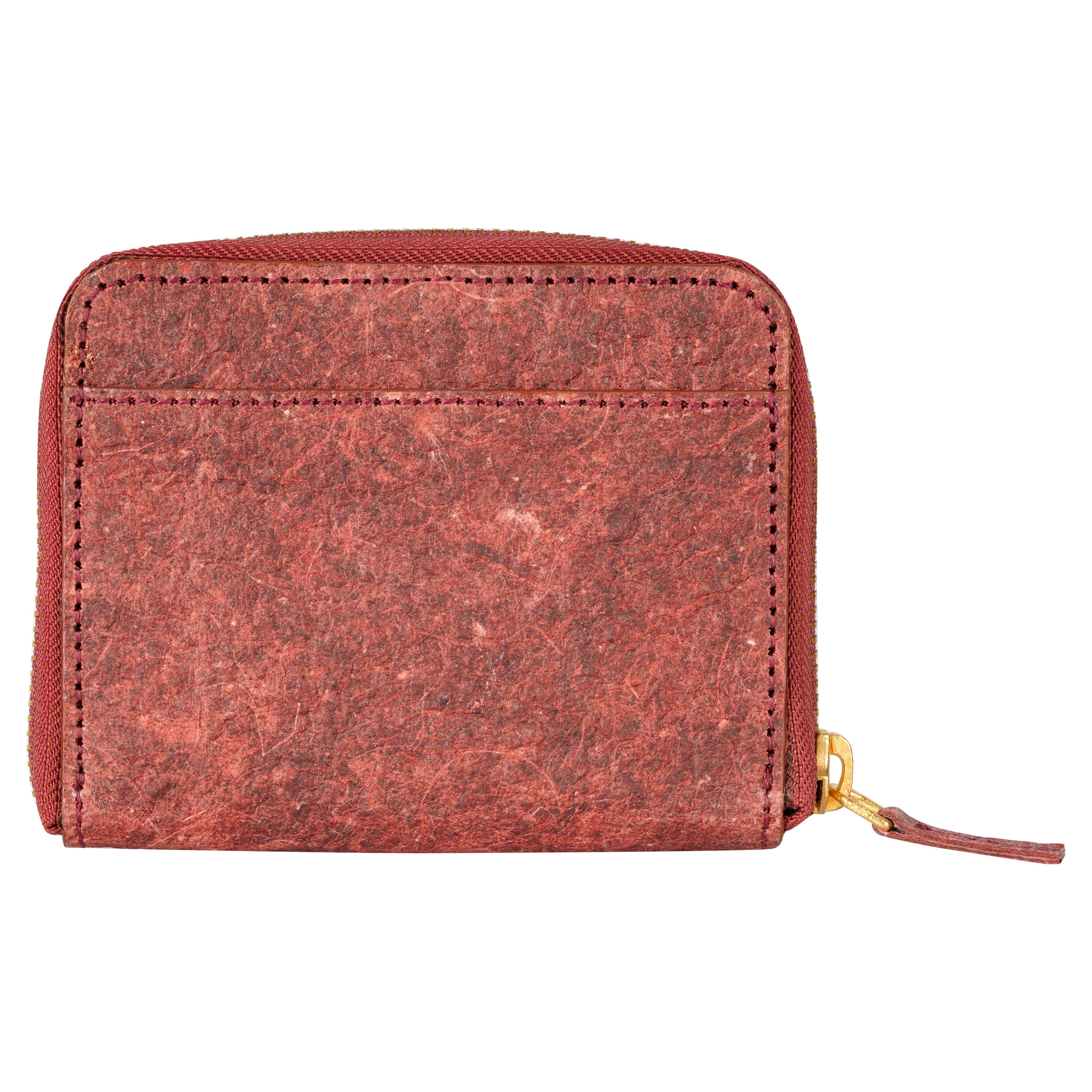 Coconut Leather Zip Pouch | Wine Red