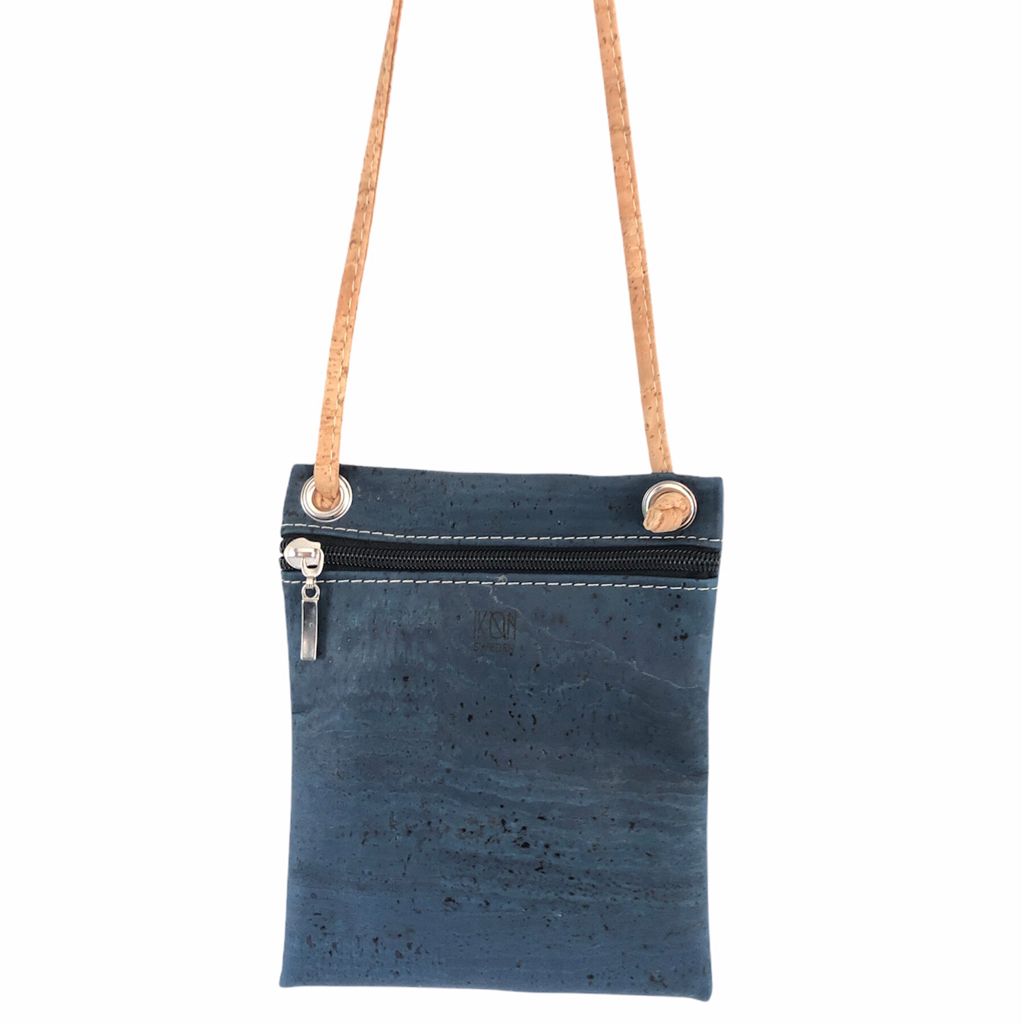Cork Leather Mini Crossbody Bag | Dark Blue