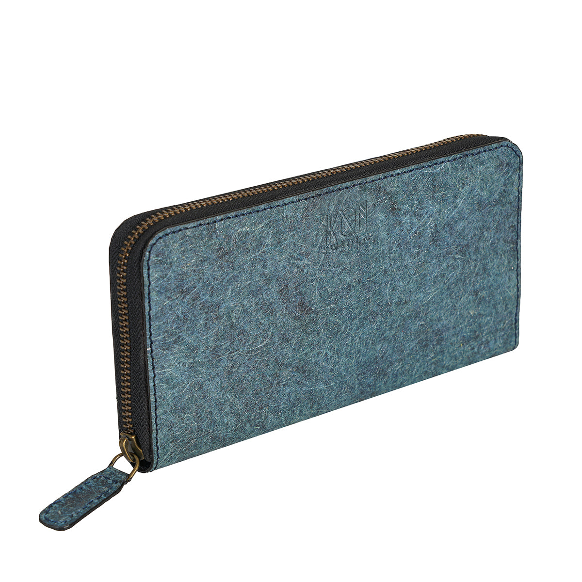 Coconut Leather Long Zip Wallet - Dark Indigo-0