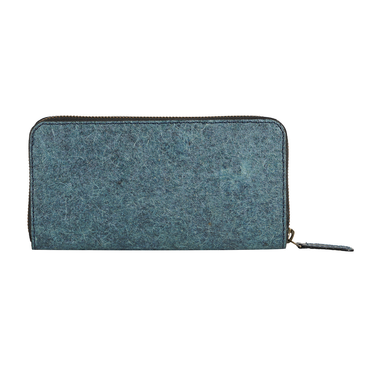 Coconut Leather Long Zip Wallet - Dark Indigo-4