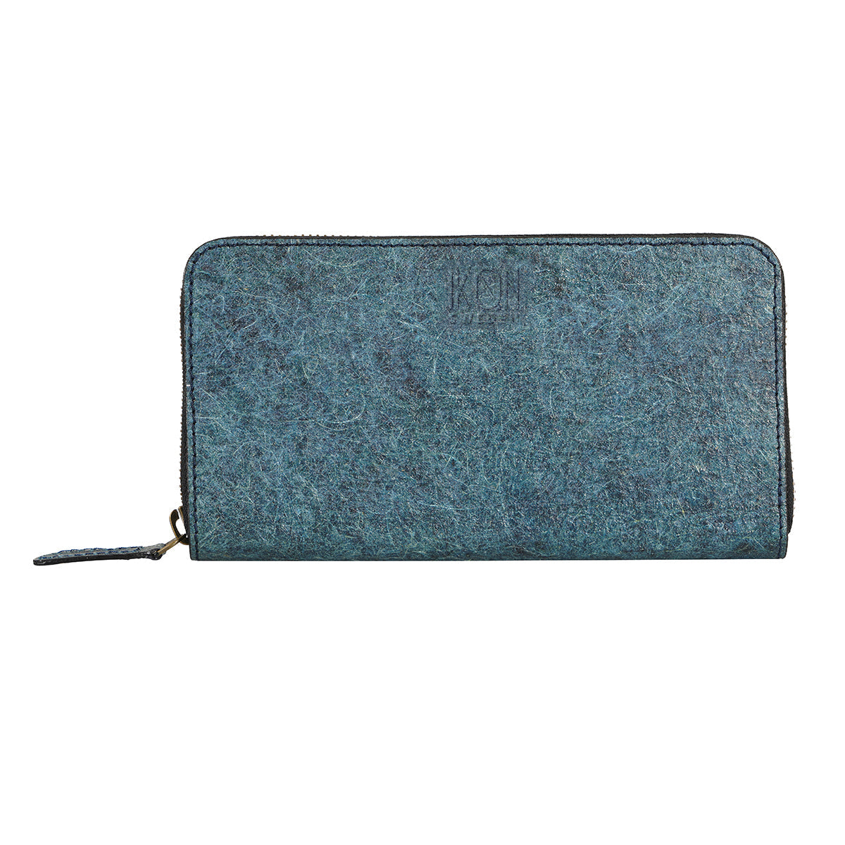 Coconut Leather Long Zip Wallet - Dark Indigo-3